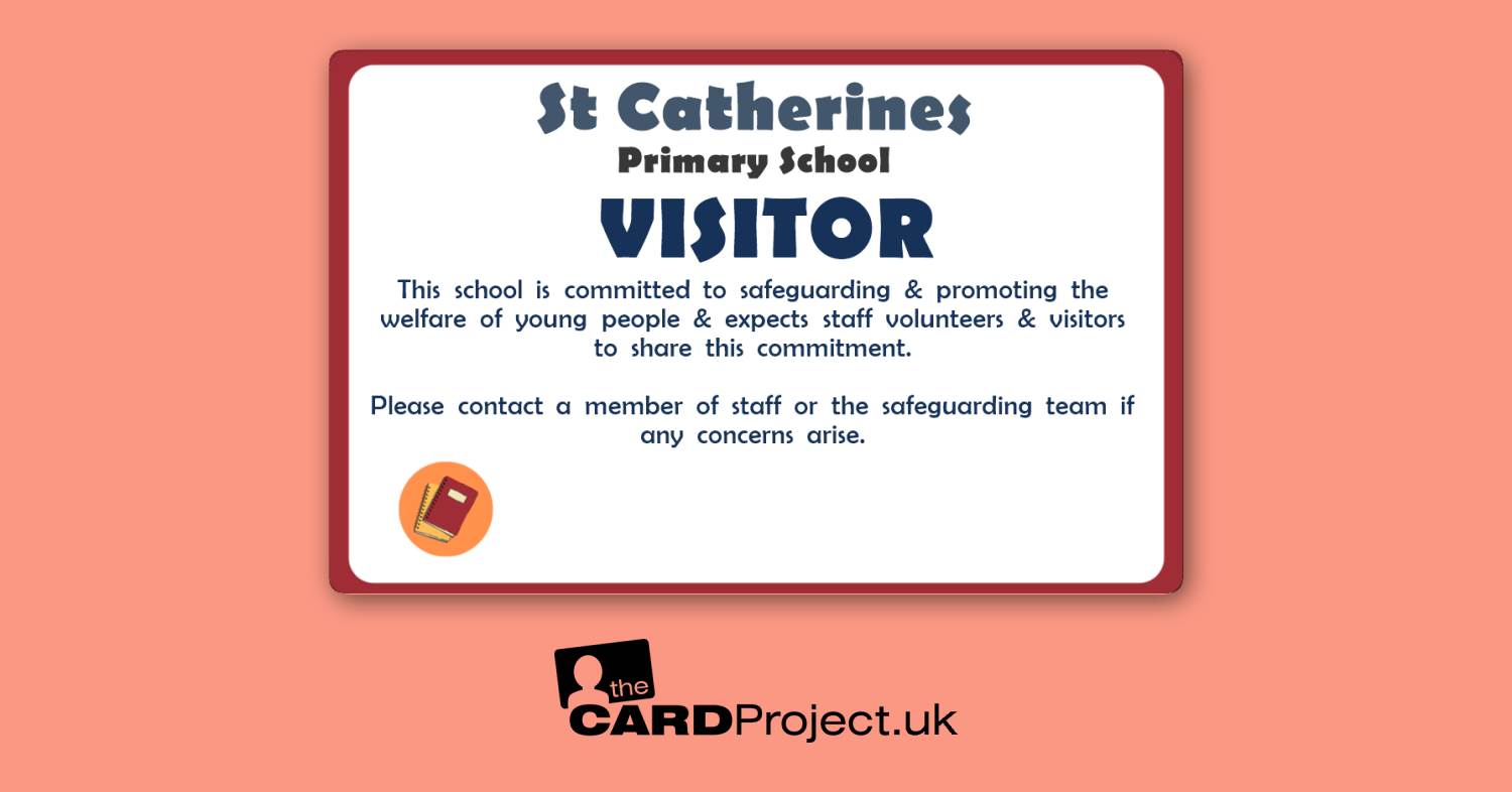 Primary School Visitor Card Learning Book Red